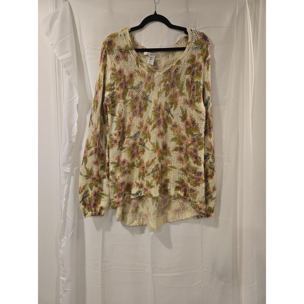 Disney x LC Lauren Conrad Snow White Floral Open-Knit Sweater XL